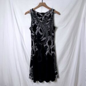 MT COLLECTION Black Paisley Sleeveless Mini Dress Womens Size M 
Fairy Whimsy
